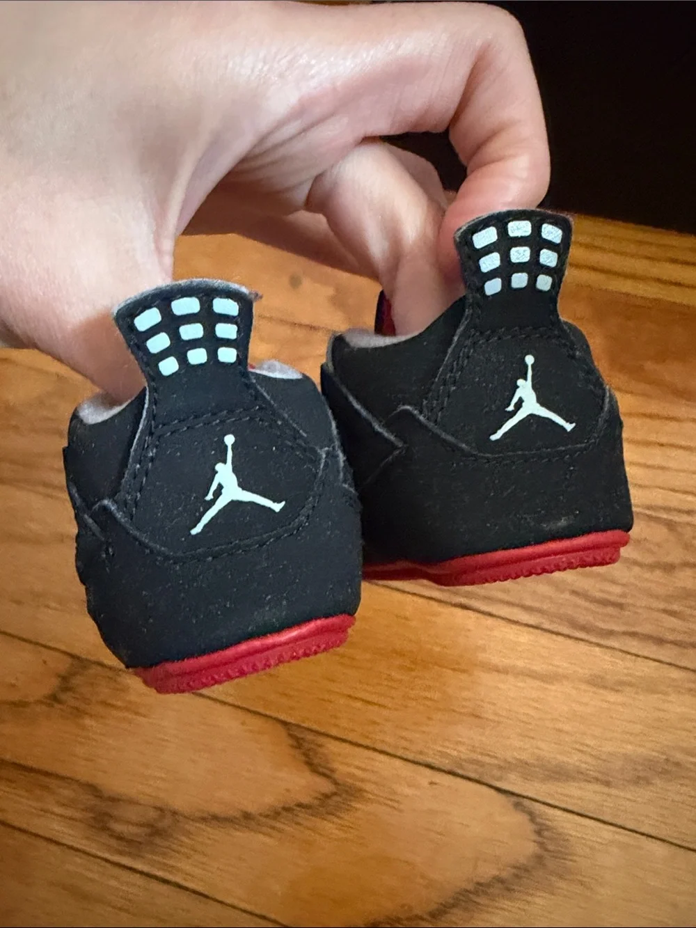 Jordan Baby Walker Shoes in Black and Red